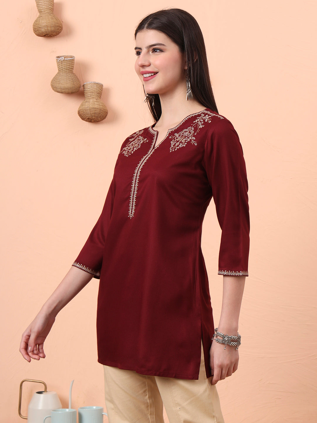 Product Carousel Image 4: Tiny Tangles Embroidered Top