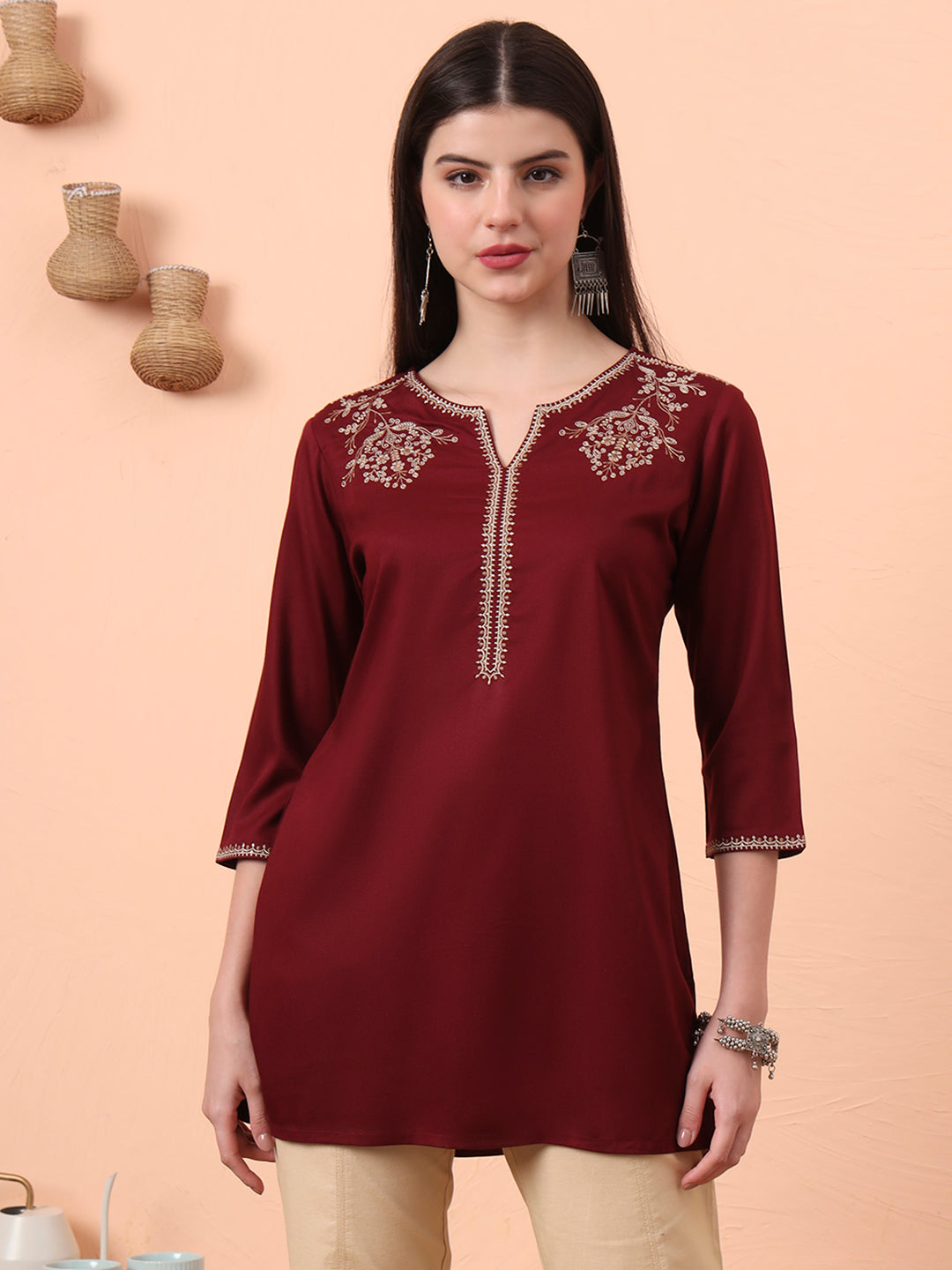 Product Carousel Image 1: Tiny Tangles Embroidered Top