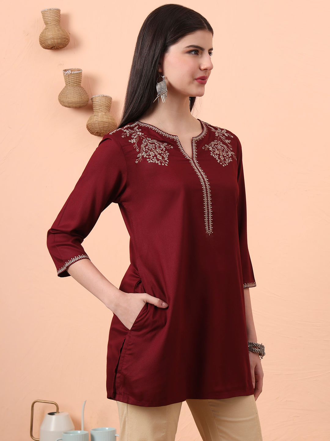 Product Carousel Image 3: Tiny Tangles Embroidered Top