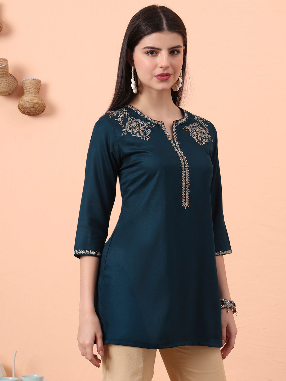 Tiny Tangles Embroidered Top - Etiquette Apparel 