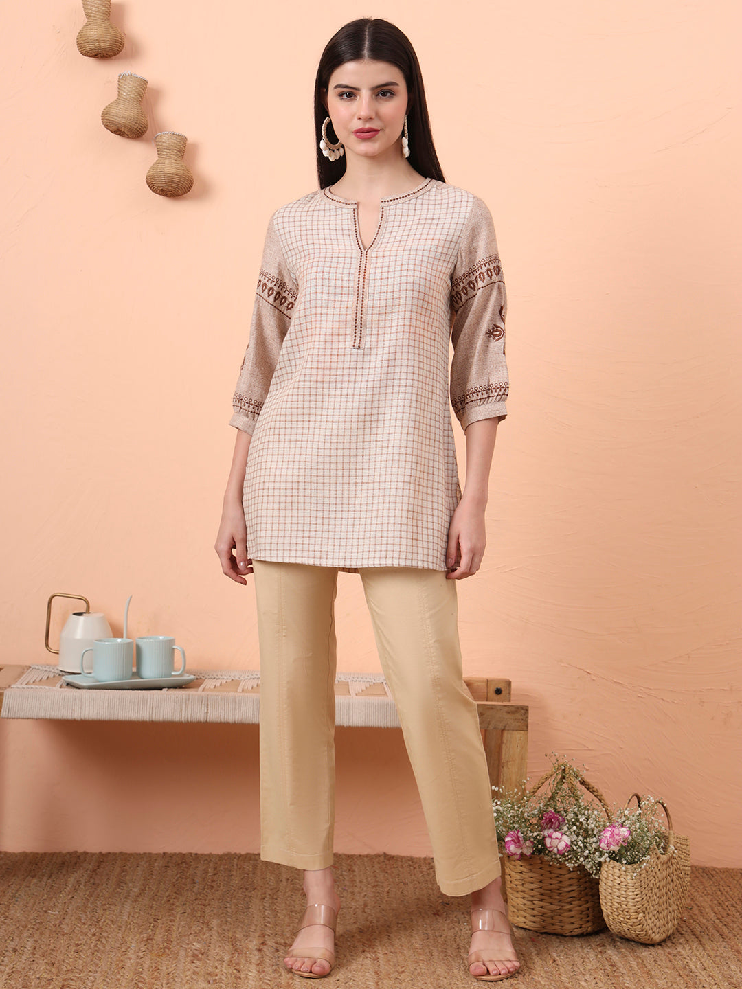 Check and Charm Short Top - Etiquette Apparel