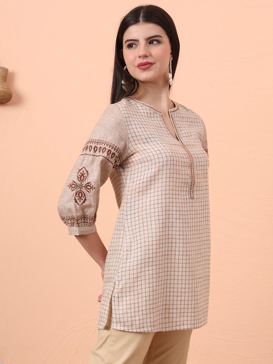Check and Charm Short Top - Etiquette Apparel