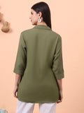 Product Carousel Image 17: Embroidered Ease Solid Coloured Top