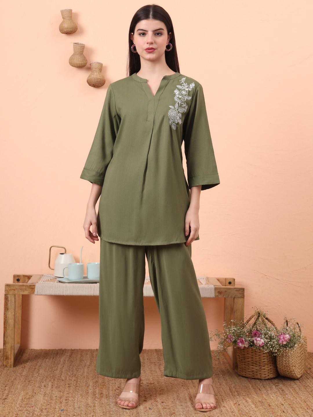 Comforting Single Tone Co-Ord Set - Etiquette Apparel