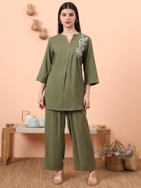 Comforting Single Tone Co-Ord Set - Etiquette Apparel