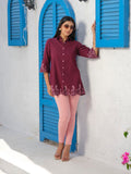 Shirt collar cotton top with cutwork embroidery Etiquette Apparel