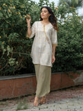 Product Carousel Image 0: Stripe Top With Lace Details at Sleeves and Hanging at Neck