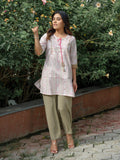 Product Carousel Image 3: Stripe Top With Lace Details at Sleeves and Hanging at Neck