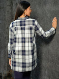 Sturdy indigo checks Youth Edit shirt top Etiquette Apparel