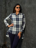 Sturdy indigo checks Youth Edit shirt top Etiquette Apparel