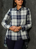 Sturdy indigo checks Youth Edit shirt top Etiquette Apparel