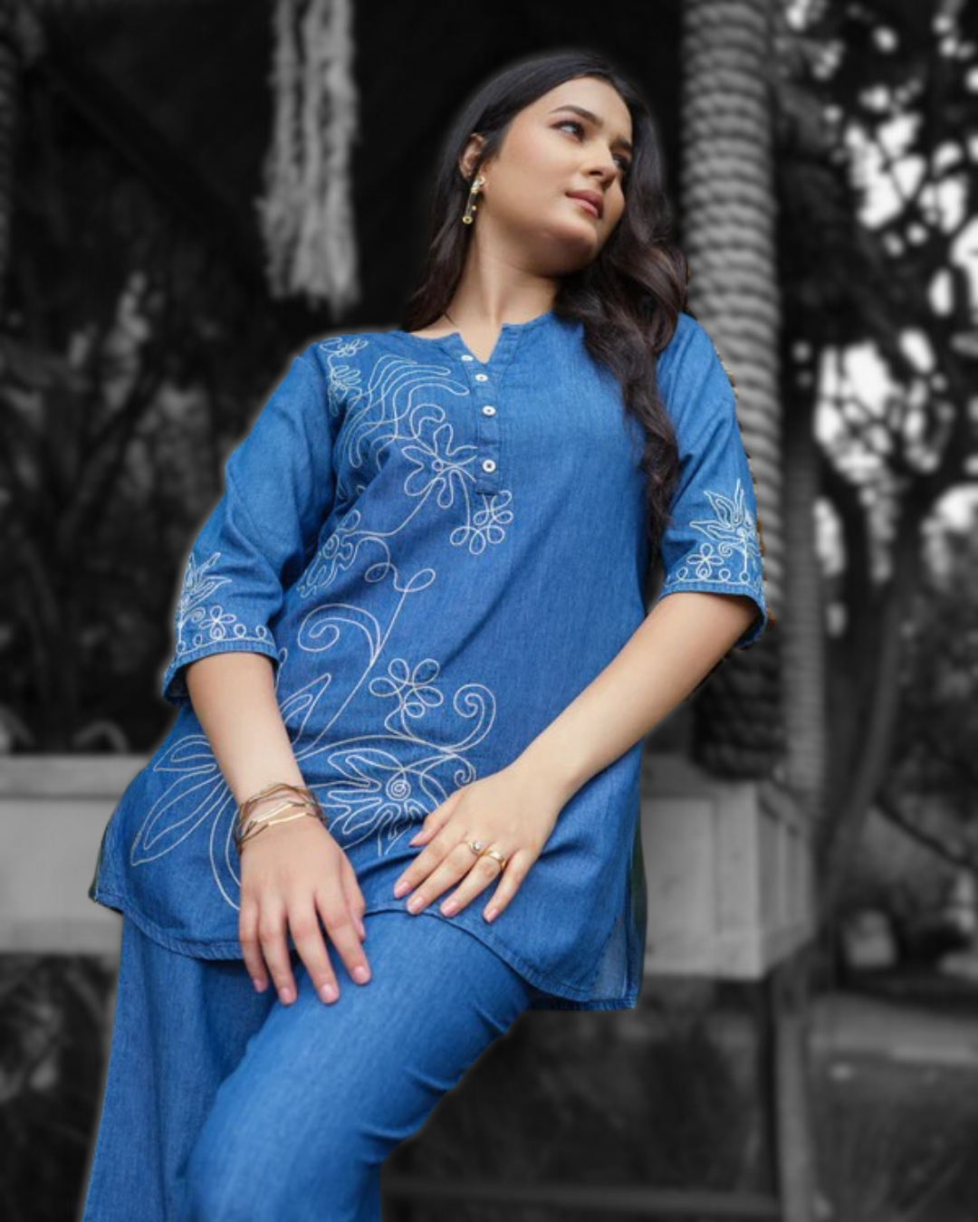 Bold in Blue Denim Co-Ord Set - Etiquette Apparel