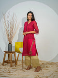 Viscose Chanderi Top With Woven Placement - Etiquette Apparel 