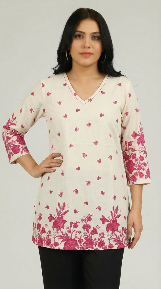 Summer florals printed top - Etiquette Apparel