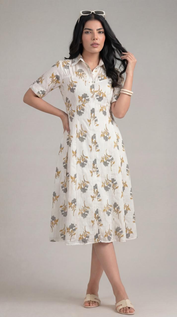 Sunlit Floral Ease Dress - Etiquette Apparel