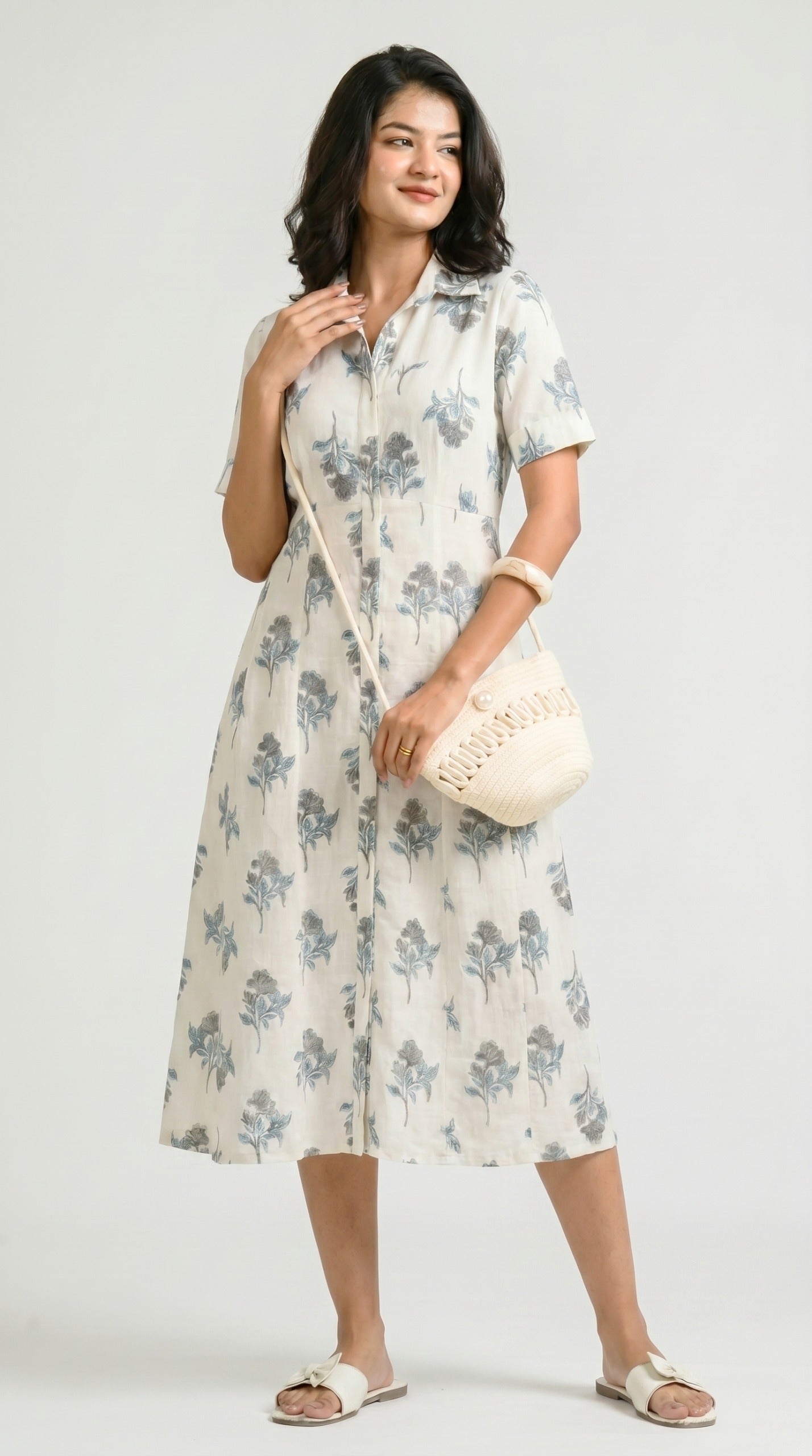 Sunlit Floral Ease Dress - Etiquette Apparel