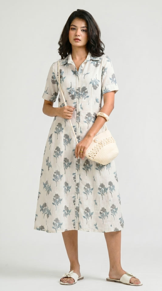Sunlit Floral Ease Dress - Etiquette Apparel