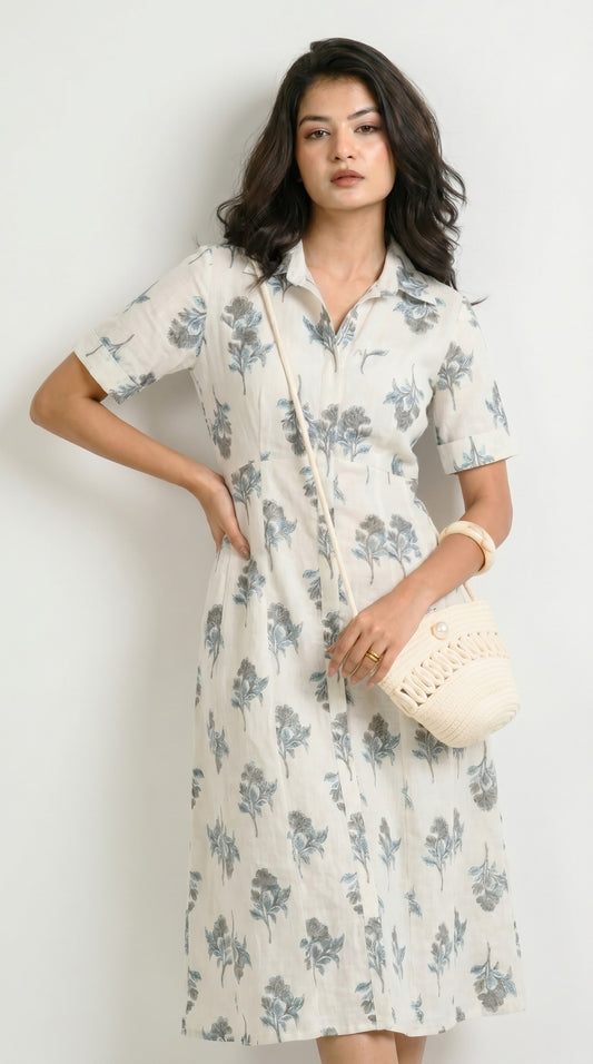 Sunlit Floral Ease Dress - Etiquette Apparel