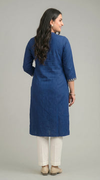 Elevate Your Workwear with Denim Kurta - Etiquette Apparel