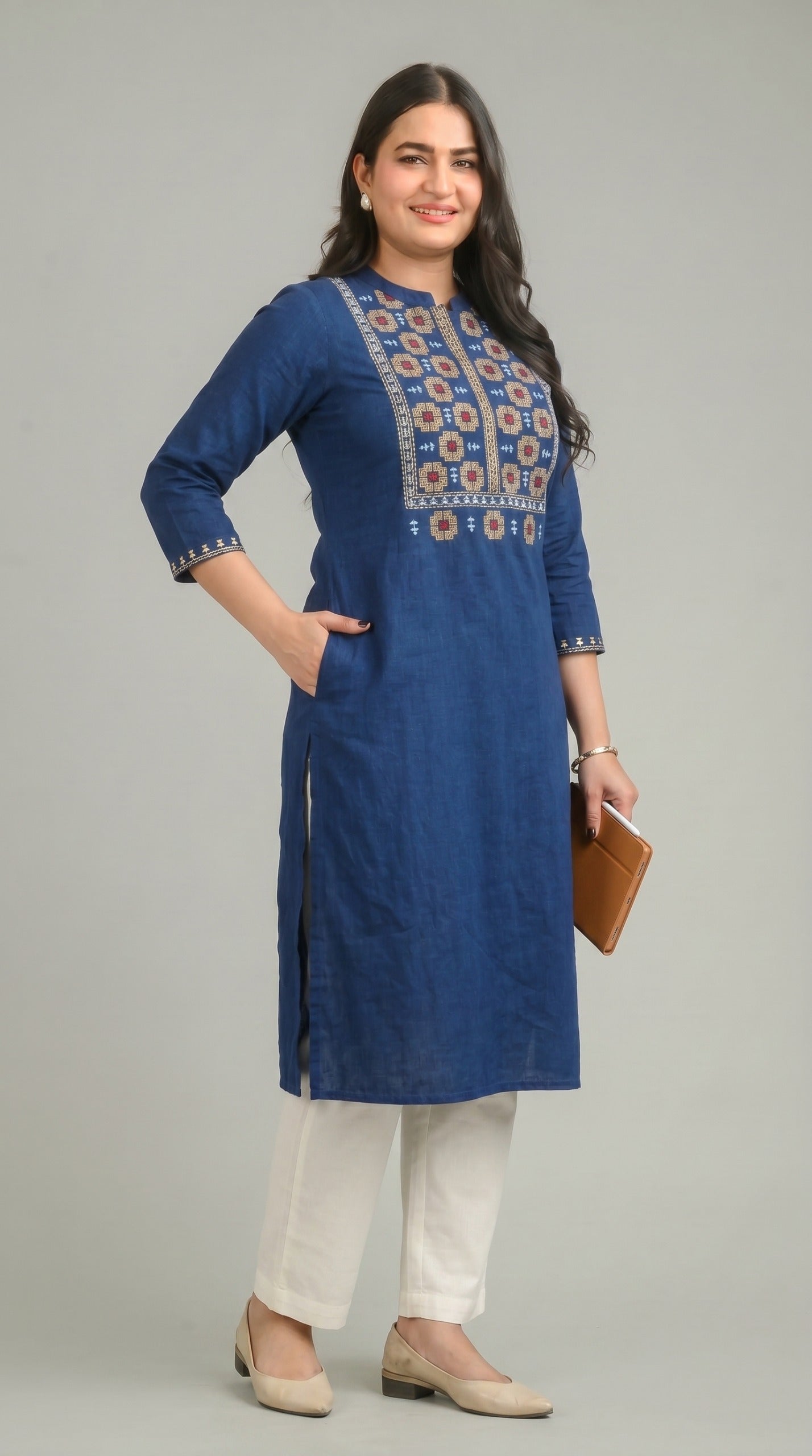Elevate Your Workwear with Denim Kurta - Etiquette Apparel