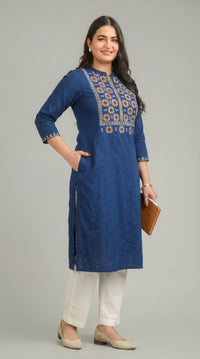 Elevate Your Workwear with Denim Kurta - Etiquette Apparel