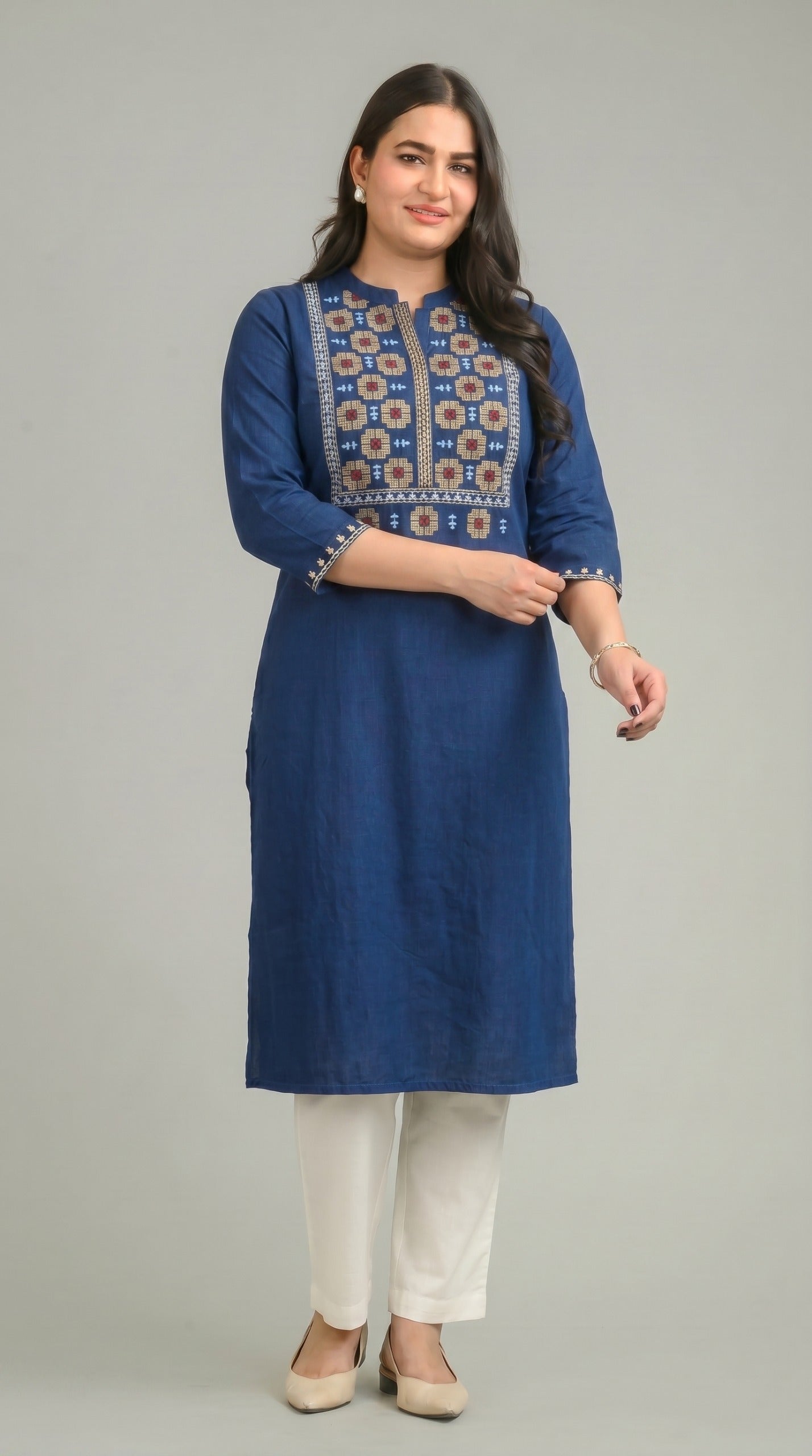 Elevate Your Workwear with Denim Kurta - Etiquette Apparel