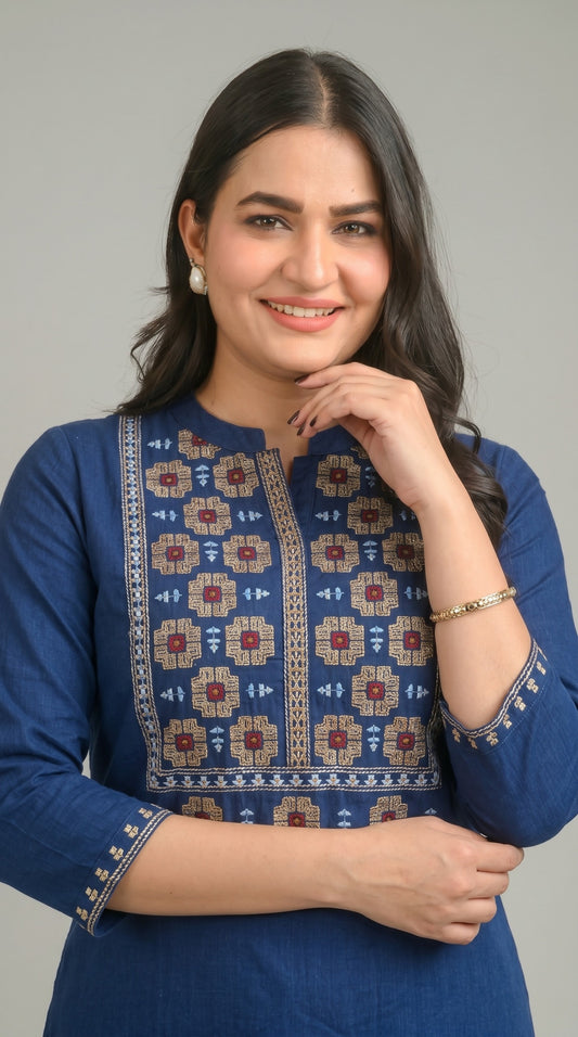 Elevate Your Workwear with Denim Kurta - Etiquette Apparel