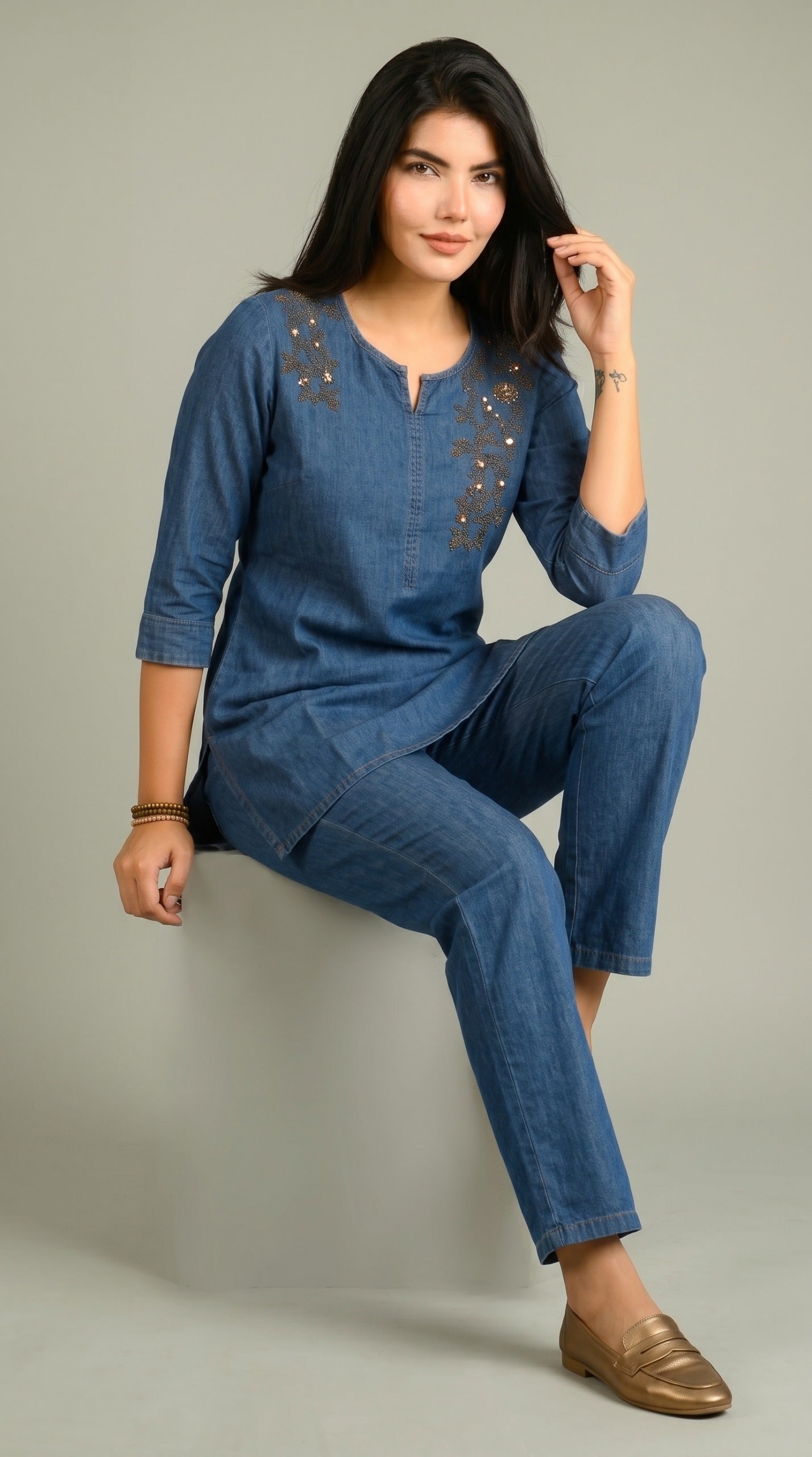Product Carousel Image 5: Rustic Charm in Denim Co-ord set