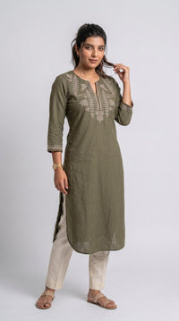 Embroidered Straight Kurta