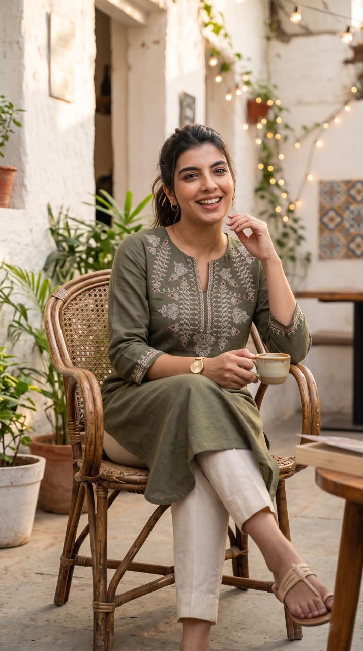 Embroidered Straight Kurta