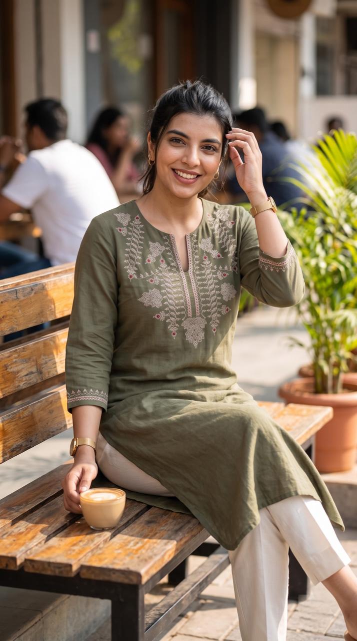 Embroidered Straight Kurta