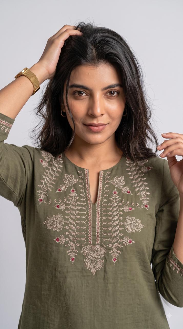 Embroidered Straight Kurta