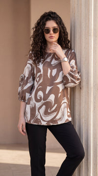 Chic abstract Print Polyester Top