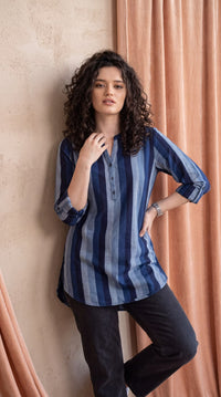 Easy Striped Denim Top