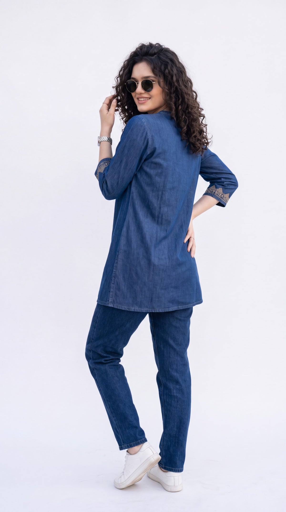 Embroidered Denim Co-ord Set