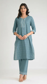 Everyday Jamdani Glow Kurta Set - Etiquette Apparel
