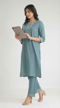 Everyday Jamdani Glow Kurta Set - Etiquette Apparel