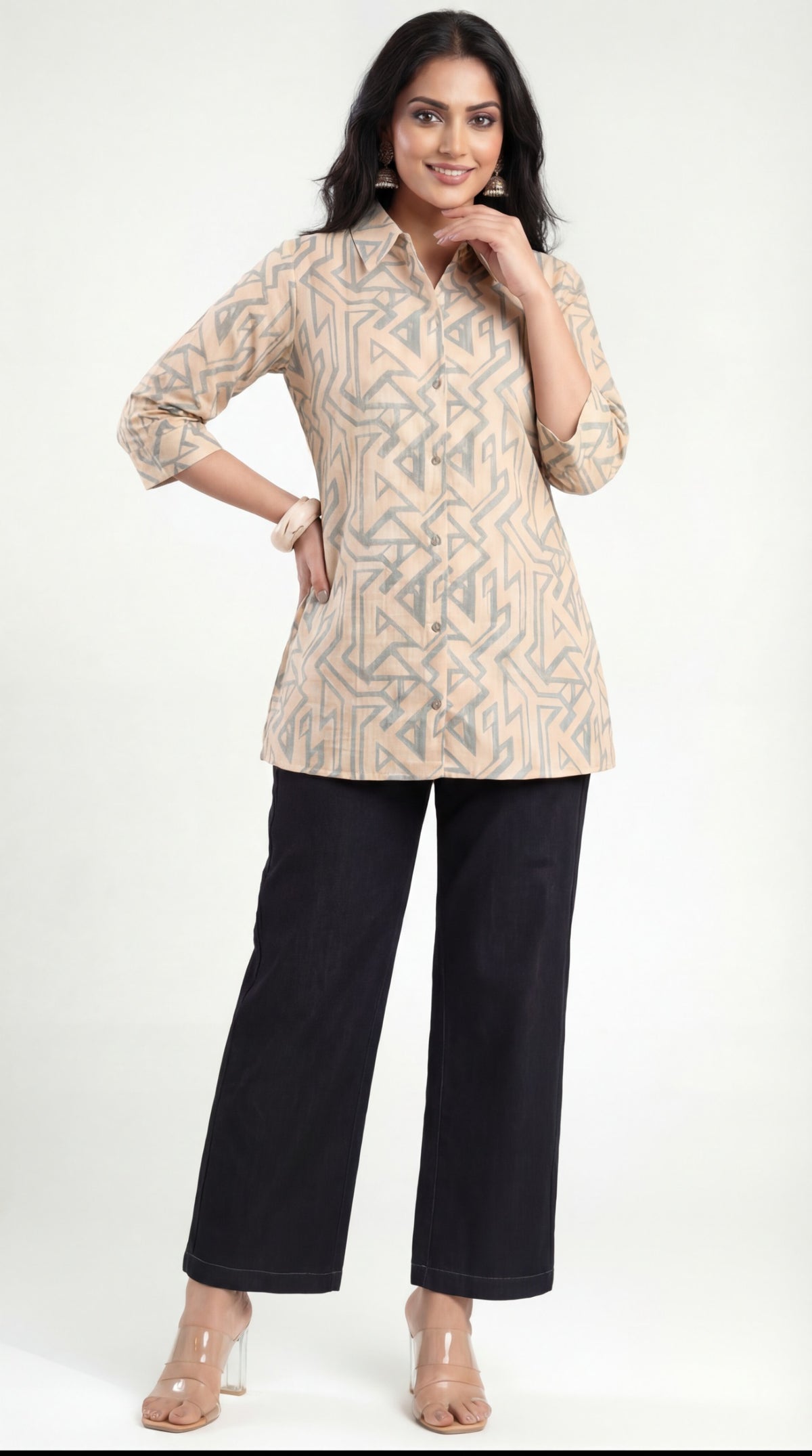 Pattern Play Geometric Top - Etiquette Apparel