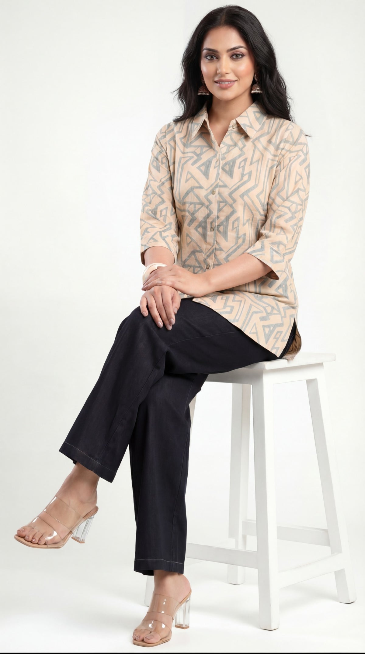 Pattern Play Geometric Top - Etiquette Apparel