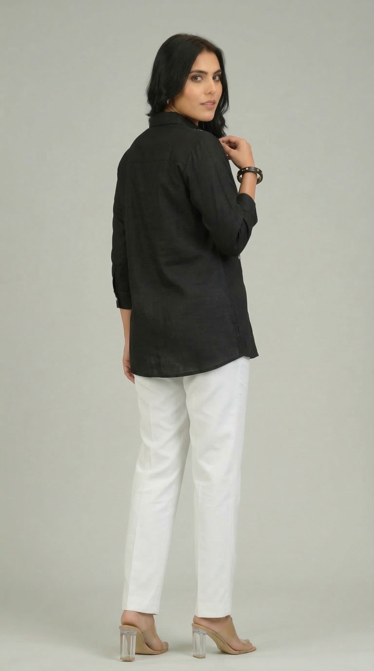 Product Carousel Image 20: Embroidered Ease Solid Coloured Top