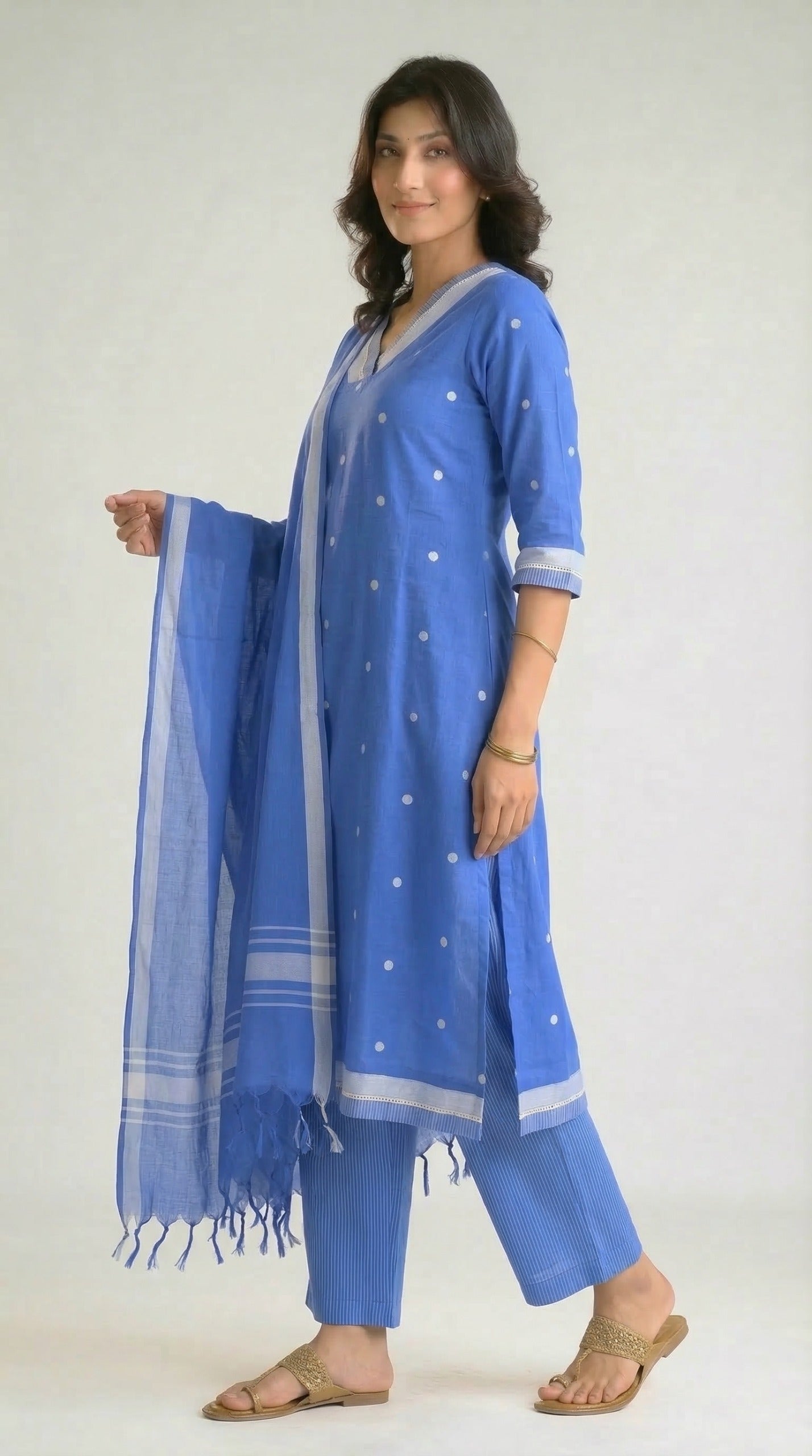 Sunshine Hues Jamdani Kurta Set - Etiquette Apparel