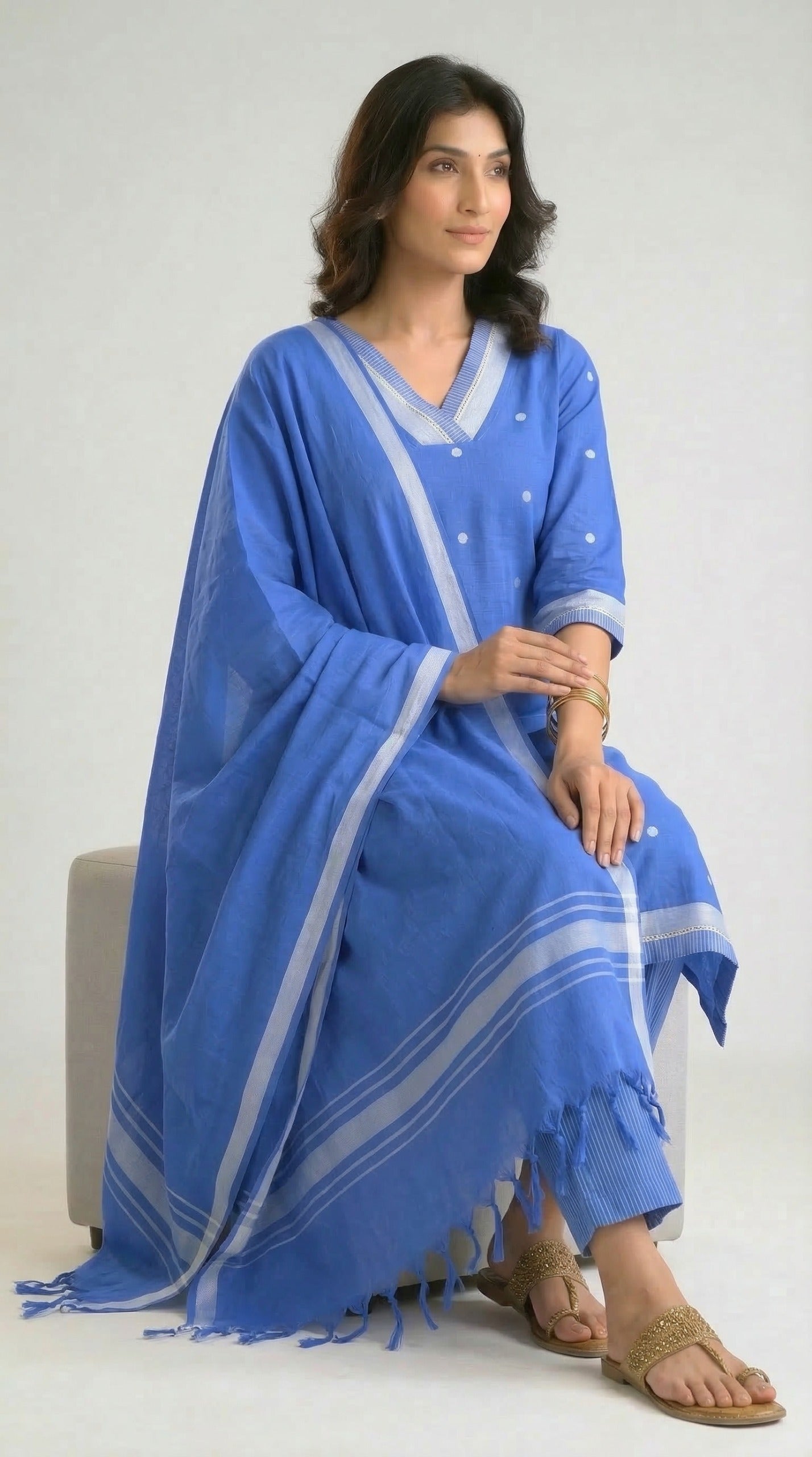 Product Carousel Image 14: Sunshine Hues Jamdani Kurta Set