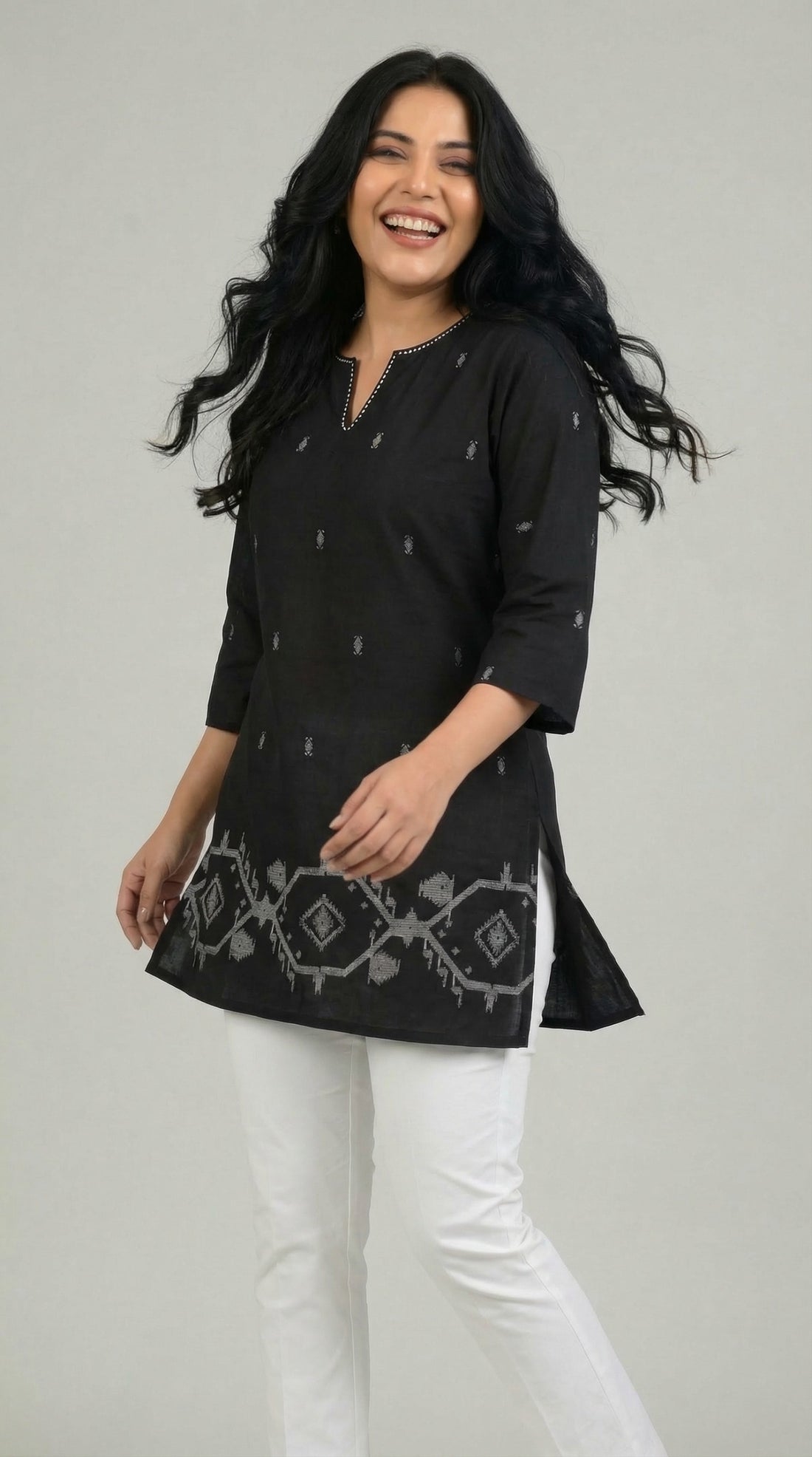 Jamdani Beige Top - Etiquette Apparel 