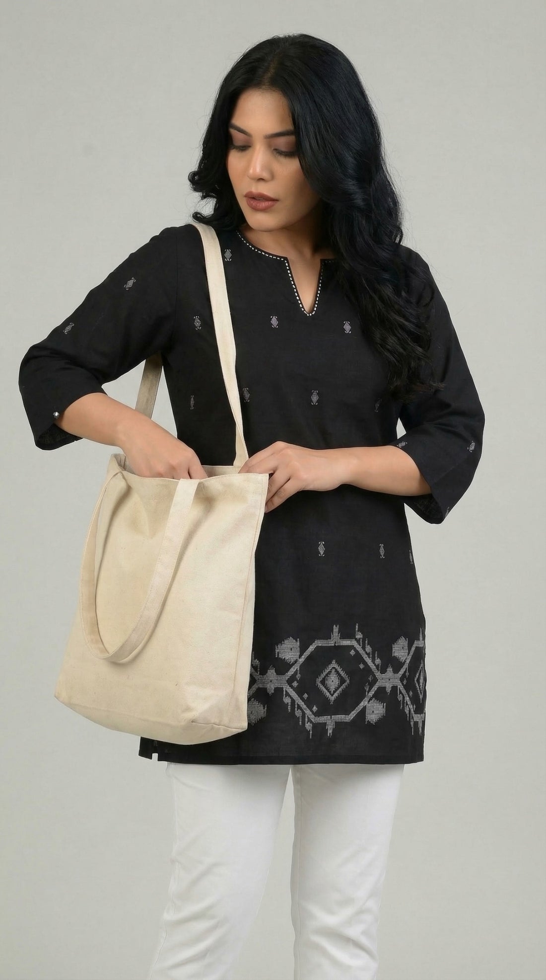 Jamdani Beige Top - Etiquette Apparel 