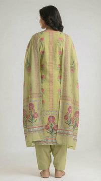 Mughal Green Garden Dupatta Set - Etiquette Apparel