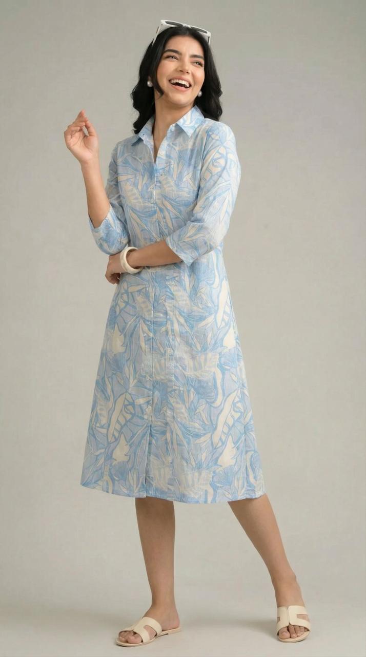 Abstract Summer Ease Dress - Etiquette Apparel