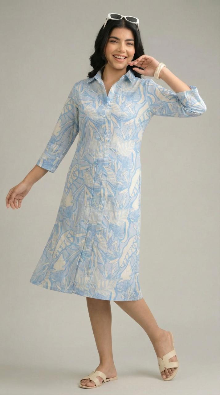 Abstract Summer Ease Dress - Etiquette Apparel