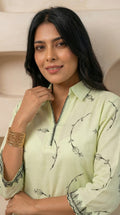 Product Carousel Image 1: Peach Mal All Over Embroidered Top