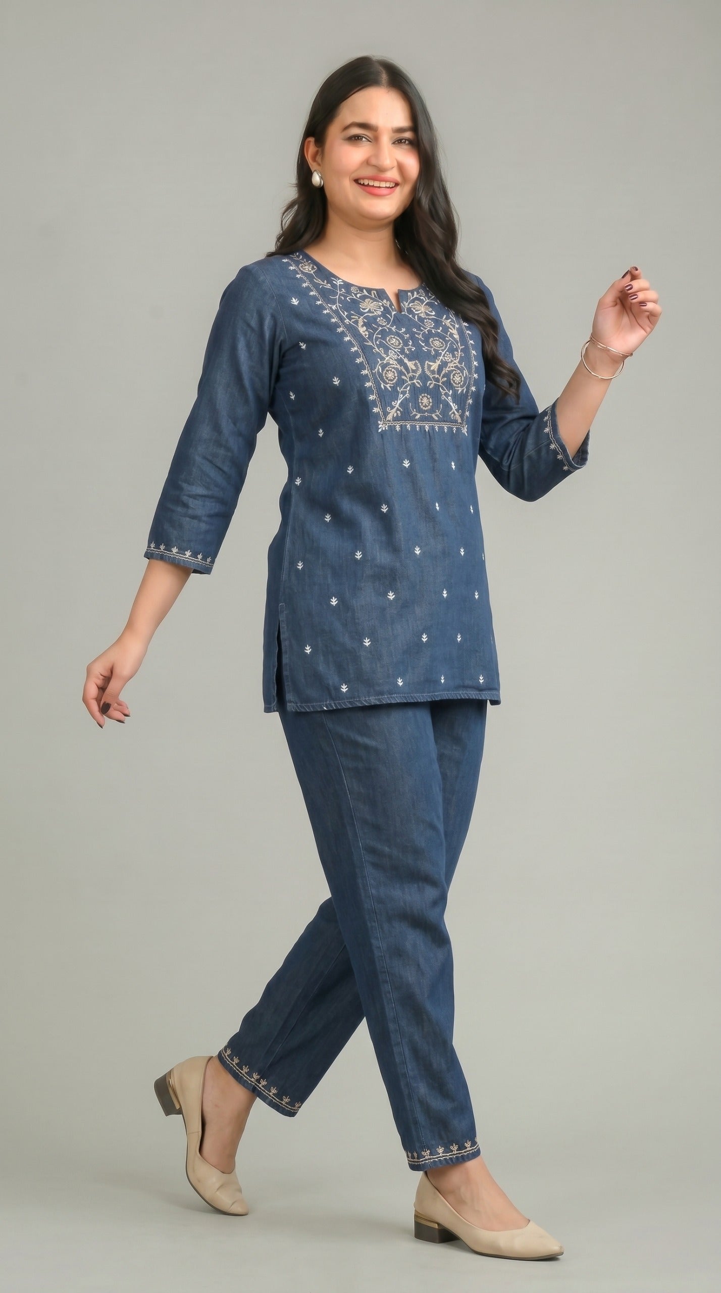 Denim Meets Dori Co-Ord Set - Etiquette Apparel