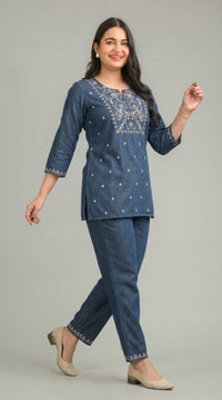Denim Meets Dori Co-Ord Set - Etiquette Apparel